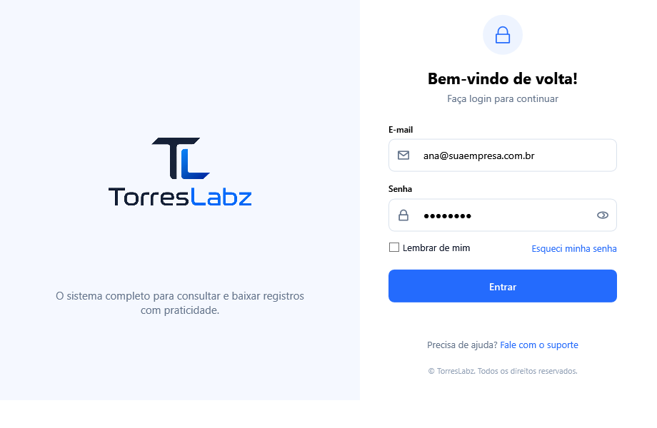Tela de login do Consulta Anvisa Launcher